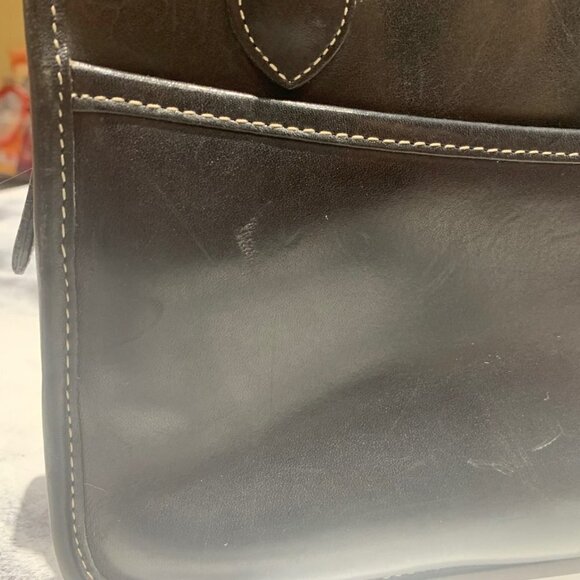 Brighton Leather Rect Shoulder Bag Purse Black and Brown Woven Straps - Picture 5 of 13